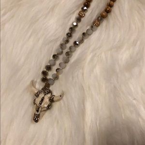 Cow skull necklace